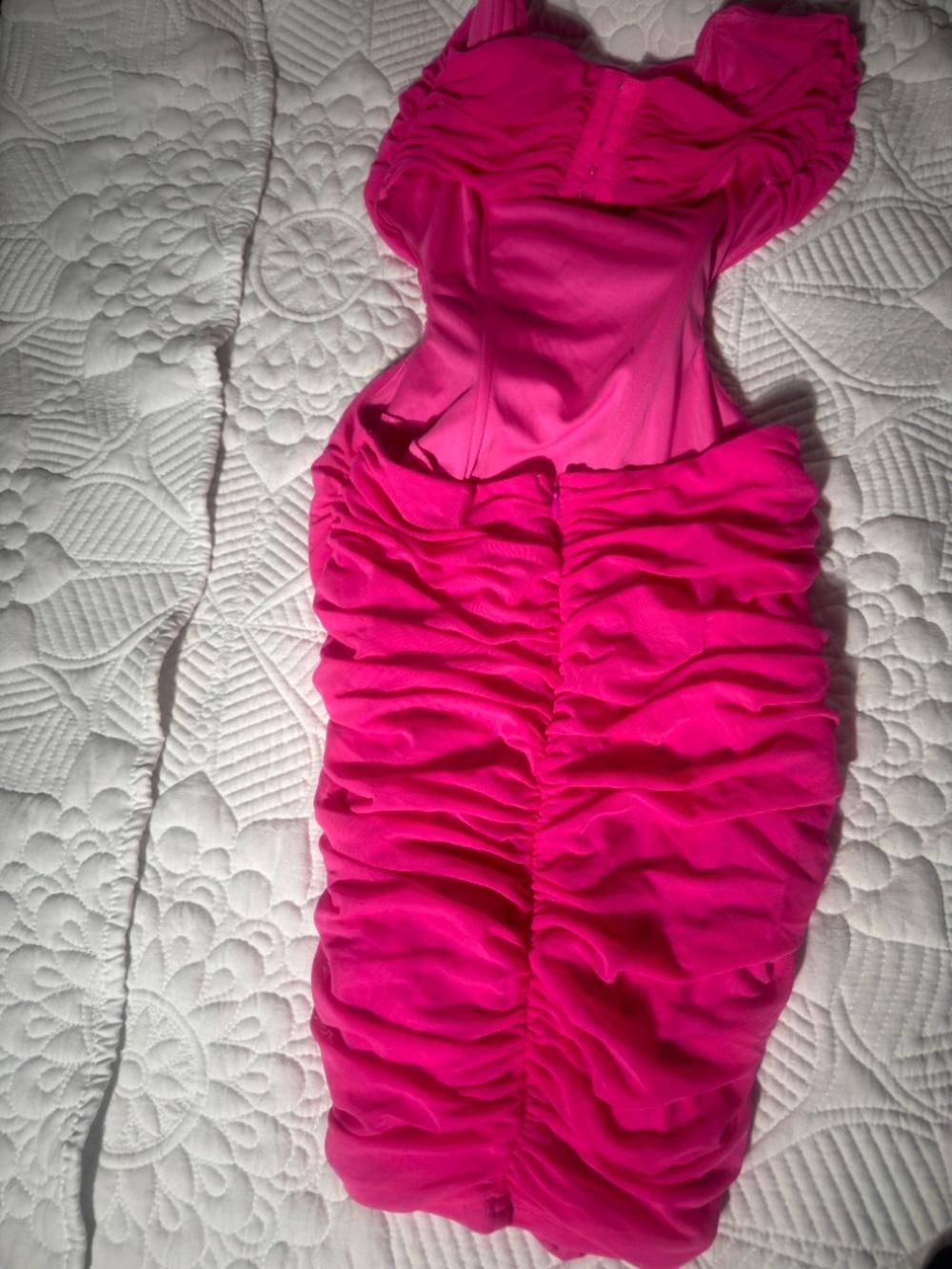 Girls Fuchsia Ruched One-Piece Swimsuit